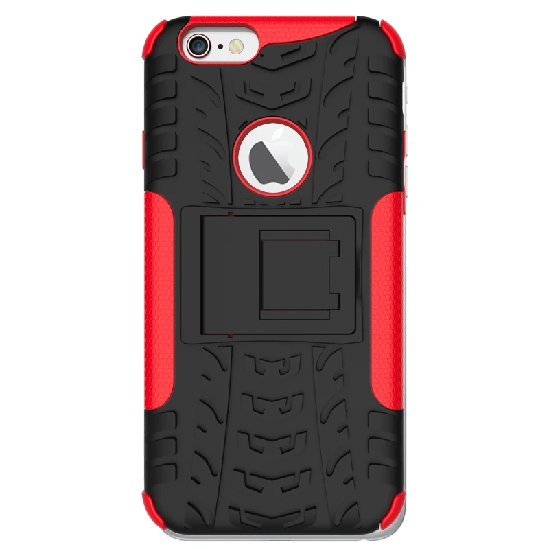 Coque For Apple iPhone 6 Plastic Box Silicone Bag Bracket Mobile Phone Case i Phone6 iPhone6 Double Protector Cover |