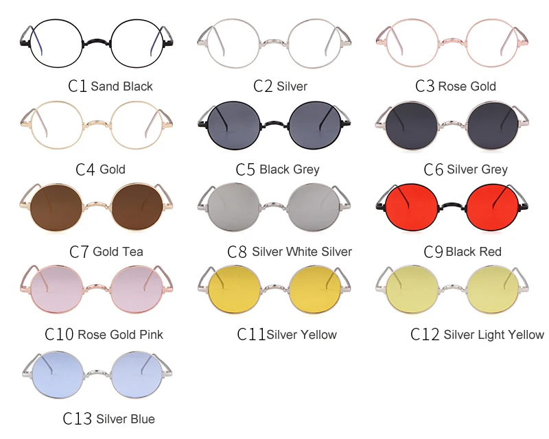 Long Keeper Round Sunglasses Men Women Fashion Retro Metal Sun Glasses Eyeglasses Eyewear Spectacles HD Lens Shade UV400 Outdoor