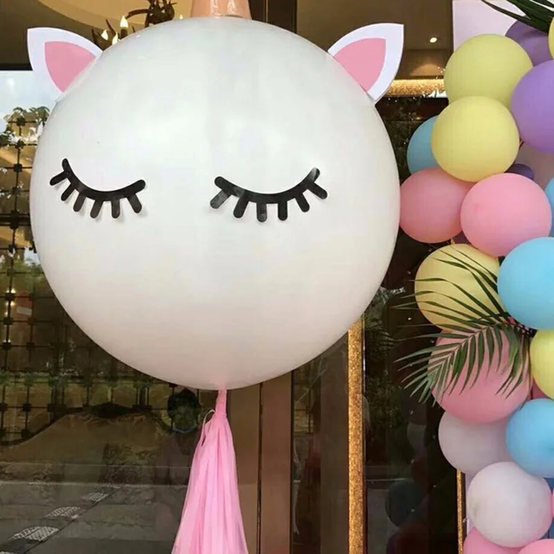 1 set Handcraft Unicorn Party Balloons &ampAccessories 36inch Latex Balloon DIY Mask Eyes Stickers Kids Birthday Supplies | Дом и сад