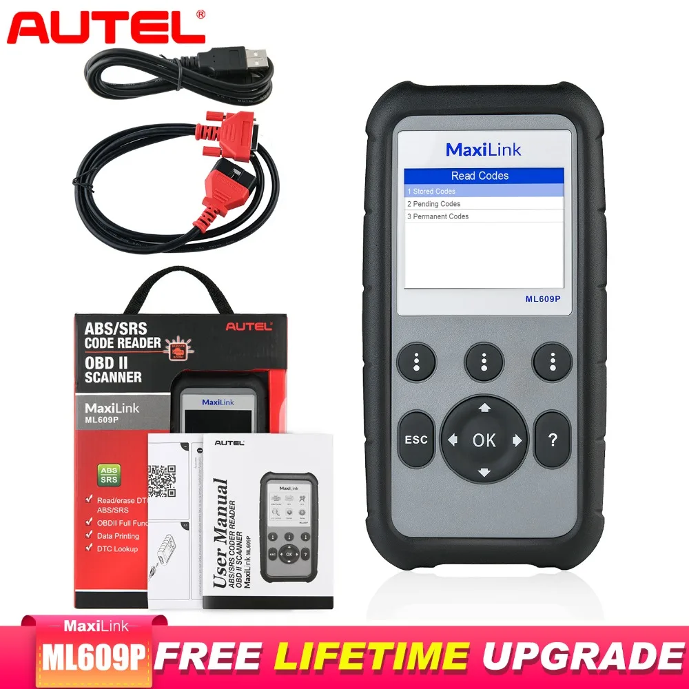 

Autel MaxiLink ML609P Obd2 сканер диагностический инструмент сканер для автомобиля Диагностика автомобиля ABS и SRS система лучше elm327 v1.5