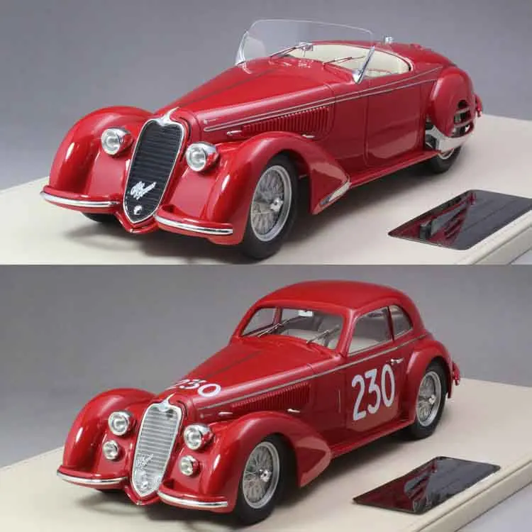 1:18 высокая имитация TSM Alfa Romeo 8C 2900B Классический гоночный автомобиль полимерная модель автомобиля подарок