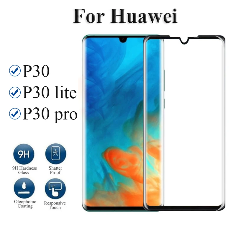 3D Защитное стекло для Huawei p30 pro lite закаленное p30pro p30lite Huavei Huawey p 30 30pro 30lite световая