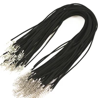 100pcslot 3mm 18inch adjustable black flat faux suede cord necklace leather colares cuerda accessories diy jewelry fittings