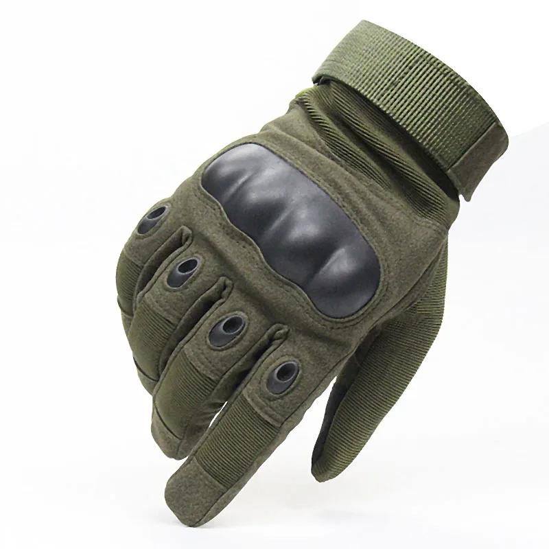 Army Green Армейские военные тактические перчатки мужские зимние Полные Пальцы жесткие перчатки с защитой суставов Пейнтбол страйкбол стрельба боевые противоскользящие велосипедные перчатки - Цвет: Army Green