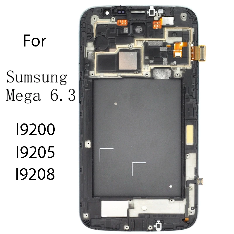 ЖК дисплей с рамкой An'Z для sumsung glaxy mega экран 6 3 дюйма i9205 сенсорные панели в сборе