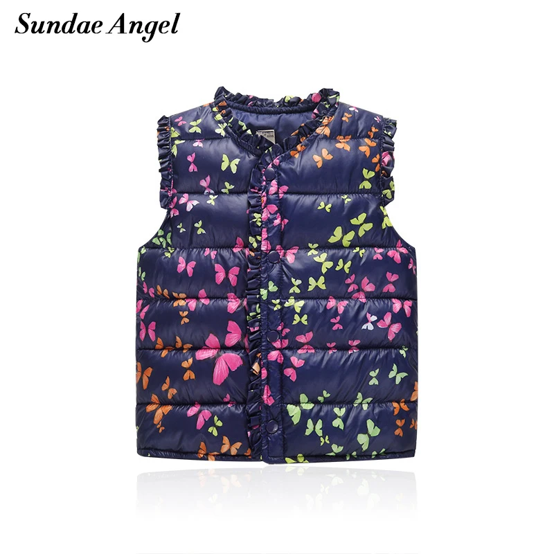 Детский жилет для девочек зимний хлопковый с бабочками|girls vest|kids girl vestvest child |