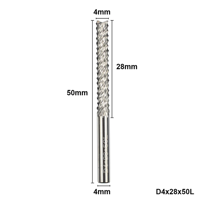 D4x28x50L 1 шт. 4/6 мм ЧПУ фрезы для лазерной гравировки машина кукурузы фреза Вольфрам карбидная Концевая фреза для печатной платы - Длина режущей кромки: D4x28x50L