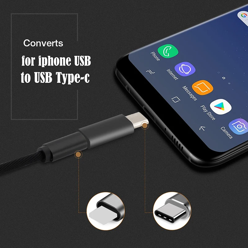 Адаптер для iphone с адаптером типа C 8 pin на Usb c разветвитель для iphone huawei P20 Pro samsung type c зарядное устройство адаптер Jack