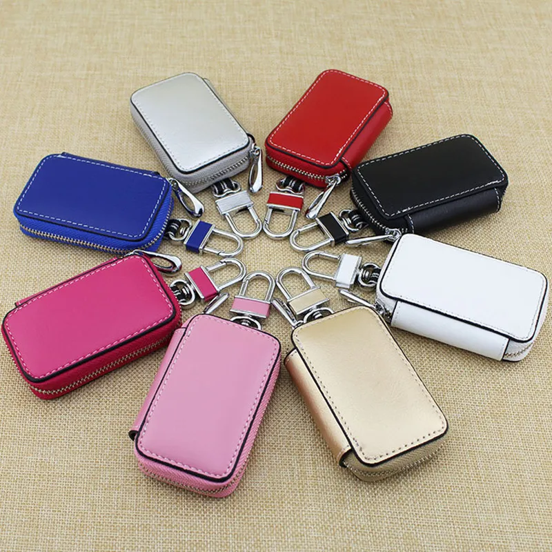 Новинка 2017 Роскошный кошелек для ключей из спилковой коровьей кожи унисекс