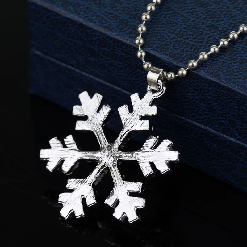 Женское Ожерелье в виде снежинки Эльзы с синим кристаллом|snowflake necklace|necklace winternecklace