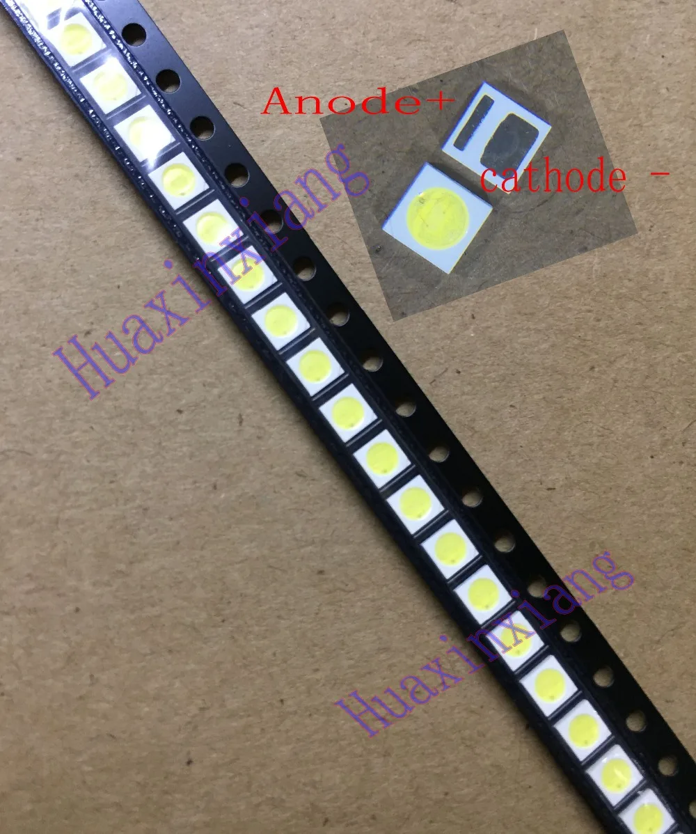 100 шт/партия Everlight 3030 SMD светодиодный 1 Вт 6 в холодный белый для ТВ/ЖК-подсветки 3,0*3,0*0,8 мм
