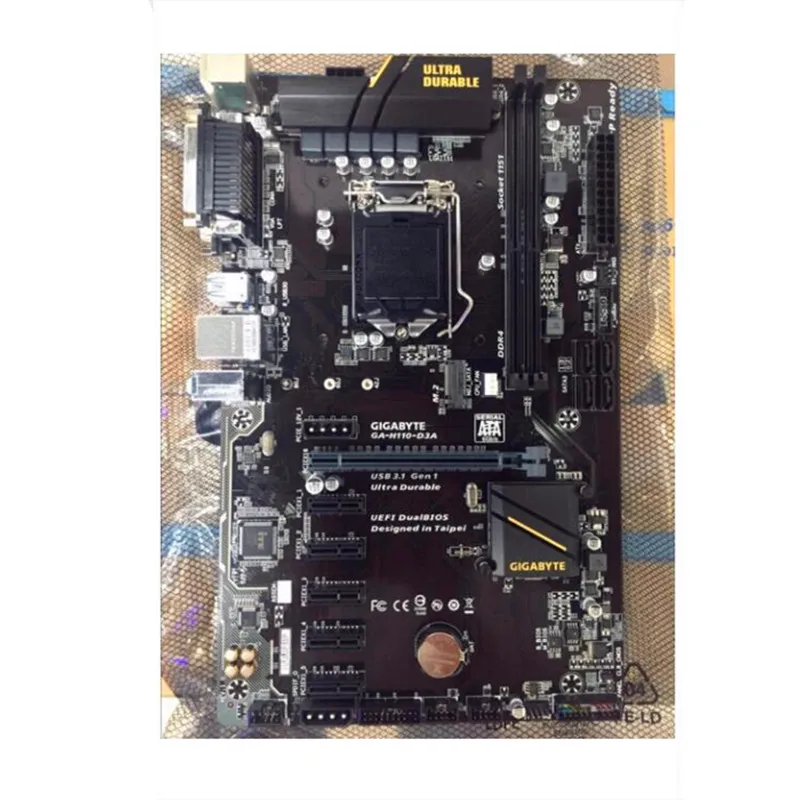 Б/у оригинальная настольная материнская плата для Gigabyte GA-H110-D3A H110-D3A H110 LGA 1151 поддержка 2* DDR4 32G 4* SATA3 1* M.2 ATX