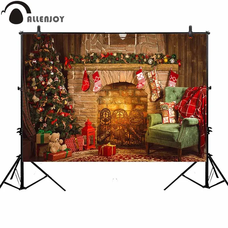 Allenjoy фон для фотосъемки рождественская елка подарок диван реквизит фотостудии