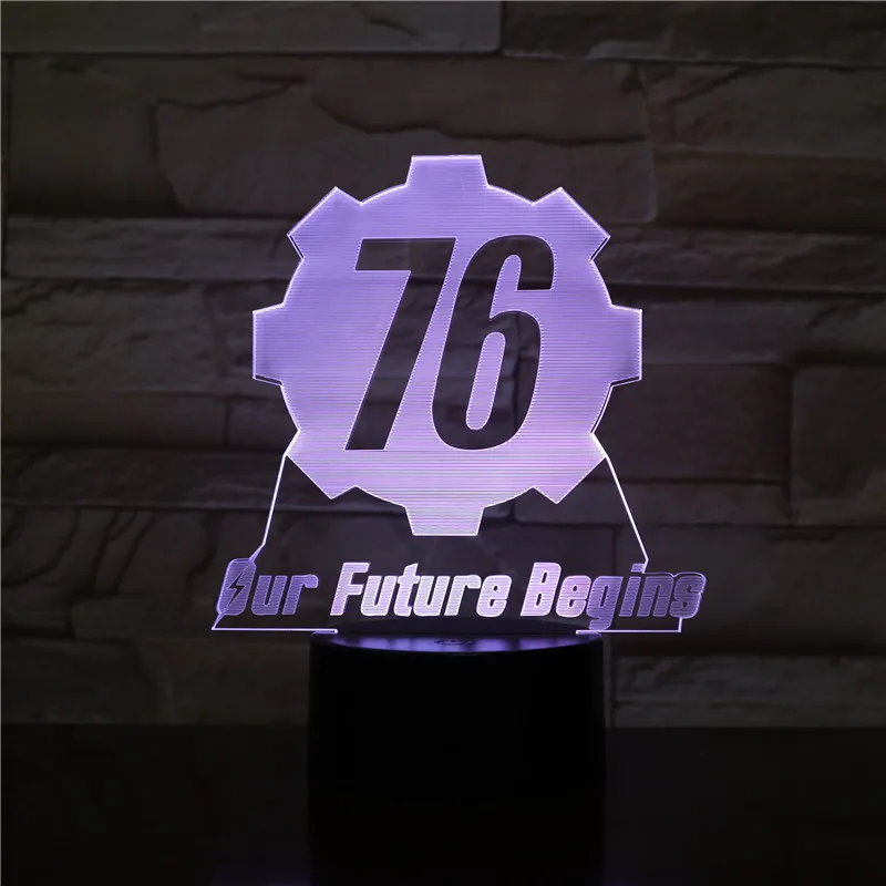 Fallout 76 наше будущее начинается USB светодиодный 3d-ночник мальчиков детей детские подарки декоративные огни Игра настольная лампа