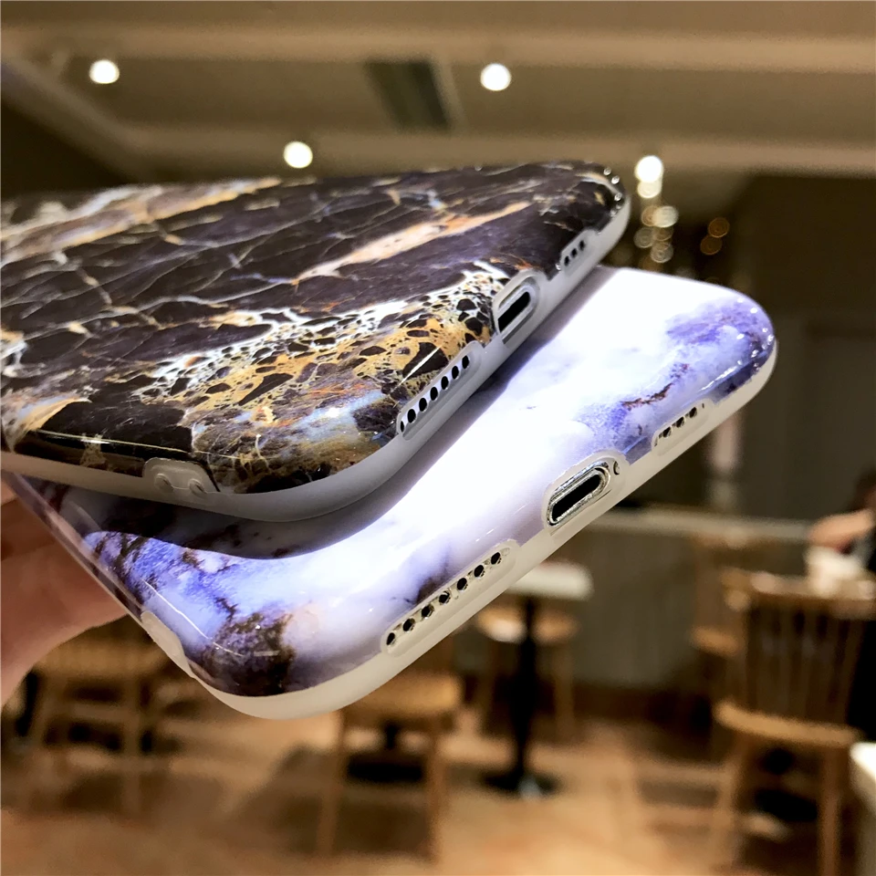Чехол для iphone XS Max XR роскошный мраморный Модный чехол матовый Силиконовый из ТПУ 7