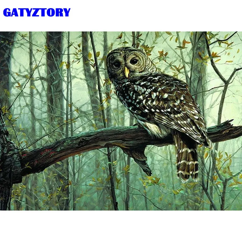 GATYZTORY рамка Рождественский снег Сделай Сам картина по номерам пейзаж Ручная роспись маслом Современная Настенная живопись Домашний декор уникальный подарок - Цвет: 5
