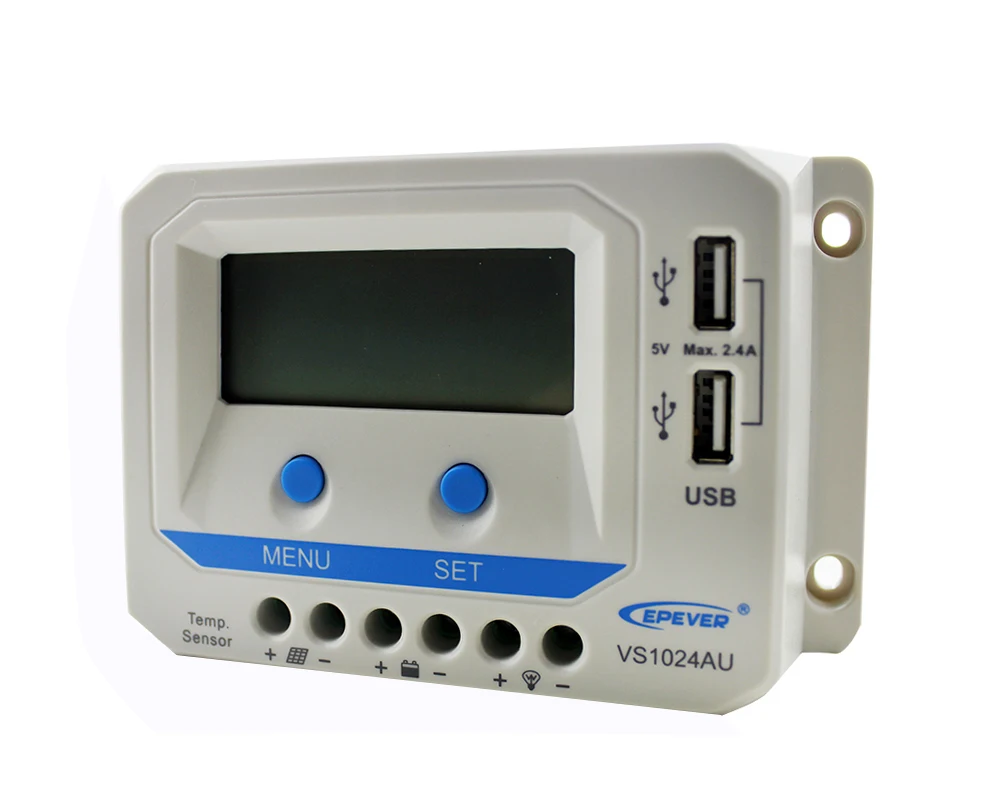 VS1024AU 10A 12В/24В ШИМ Солнечный контроллер с ЖК дисплеем 5VDC USB выход для солнечной