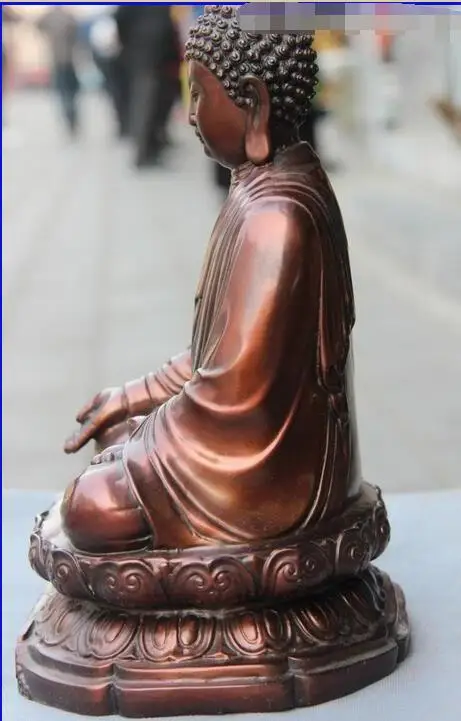 Buddhism Temple Red Copper Bronze Amitabha Shakyamuni Rulai Buddha Statue | Дом и сад