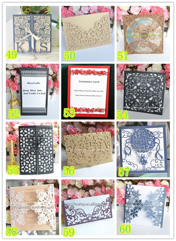 3 шт./лот лазерная резка элегантный образец приглашения открытка свадебные карты