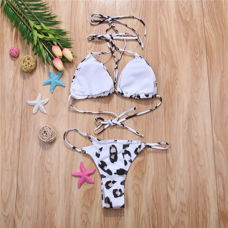 Новинка 2018 сексуальный леопардовый купальник с низкой талией Женский бандажный