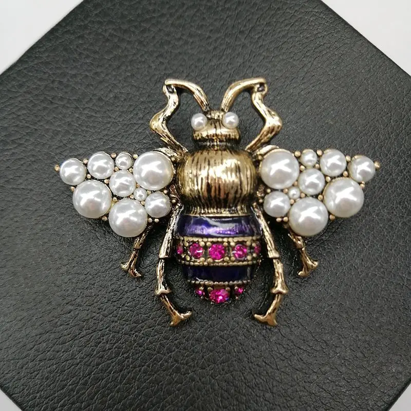 YDGY 2020 Vintage Simulated Pearl Bee Pin Brooch Antique Women Costume jewelry | Brooches