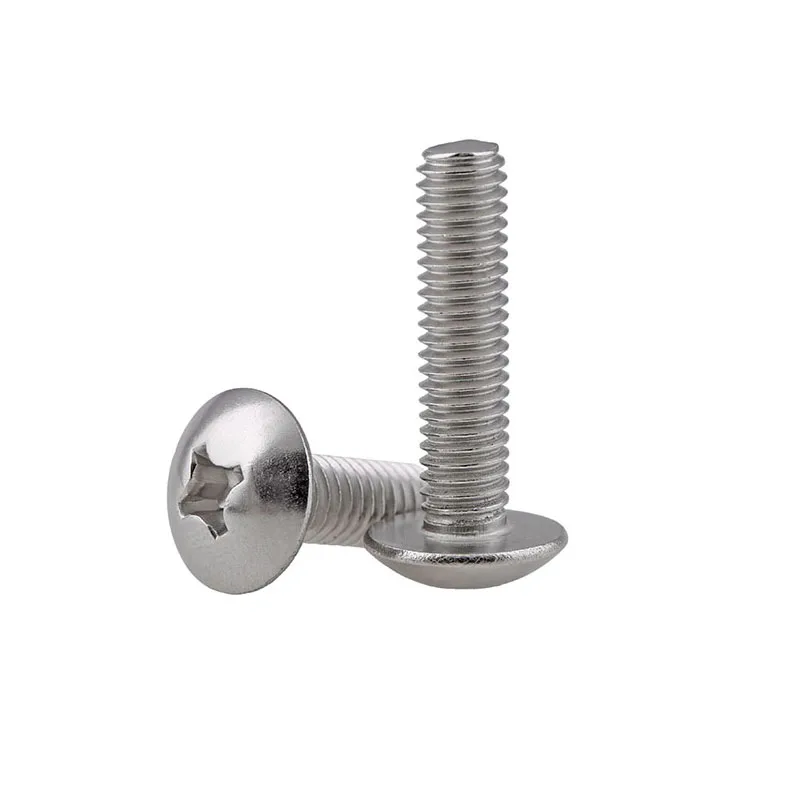 50Pcs M3M4M5 mm 304 Stainless Steel Flat Head Machine Screw Mushroom Head Cross Screw Umbrella Head*8/10/12