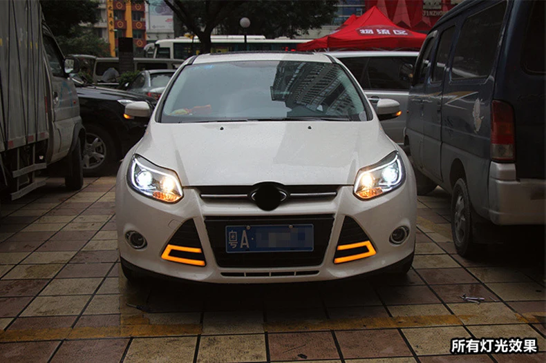 Высокого качества стайлинга автомобилей Глава Лампа чехол для Ford Focus MK3 2012- фары светодиодный фар DRL Объектив Двойной Луч ксеноновые