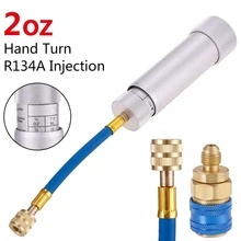 Automobile Hand-screw A/C Adapter Injection Tool  R134A 2 OZ Car Hand Turn Oil Dye Coolant Filler Tube Injection Tool Kit