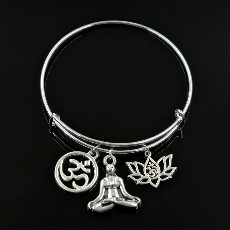 Дропшиппинг Йога Ом Лотос практик браслет серебряный цвет бисера браслеты и