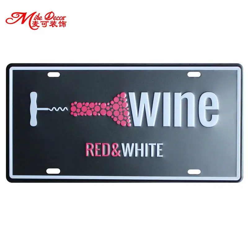 [Mike86] винно красный WTITE художественный Ретро металлический оловянный знак для
