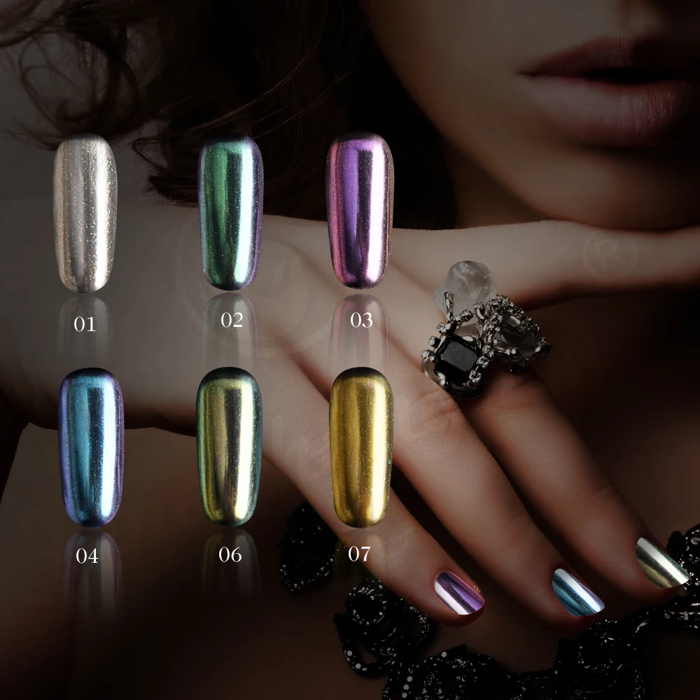 E &amp A зеркальный ногтевой порошок в виде единорога голографический