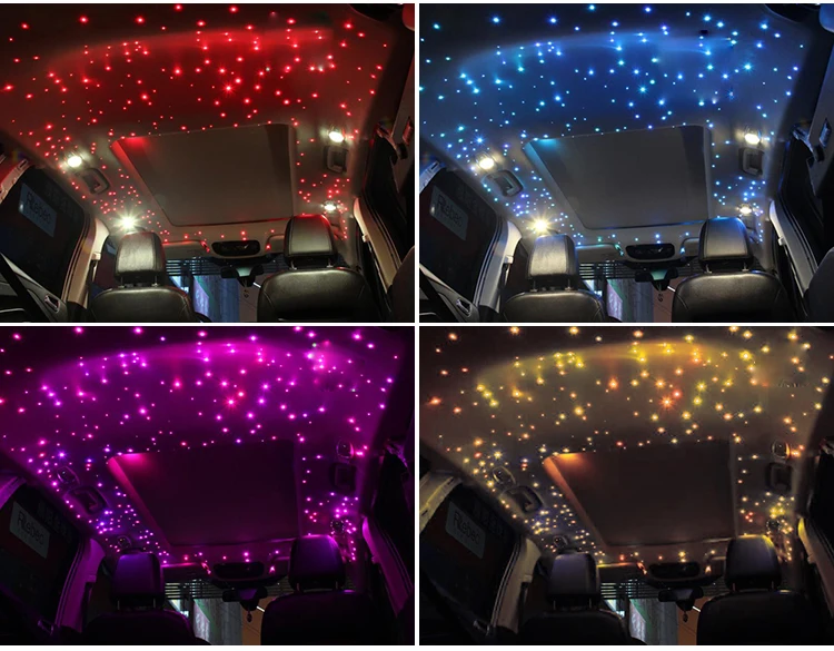 6 Вт светодиодный волоконно-оптический свет RGB звездное небо эффект потолочный комплект с сенсорным пультом дистанционного управления волоконный кабель 2 м 200 шт 0,75 мм+ кристаллы