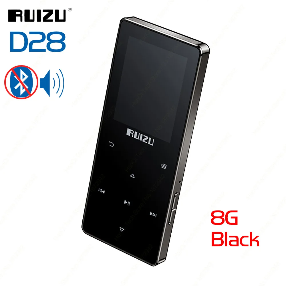 Black NO Blueooth Ruidu D28 Bluetooth MP3 плеер 8G музыкальный плеер Портативный Walkman со встроенным динамиком поддержка fm-рекордер электронная книга часы Шагомер - Цвет: Black NO Blueooth