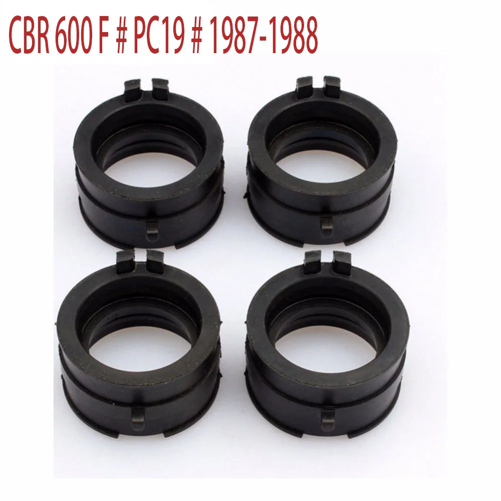 

4X Interface Carburetor Intake outlet Manifold Adapter Insulator Carb Boots set for Honda CBR600F # PC19# 1987 1988 CBR 600 F