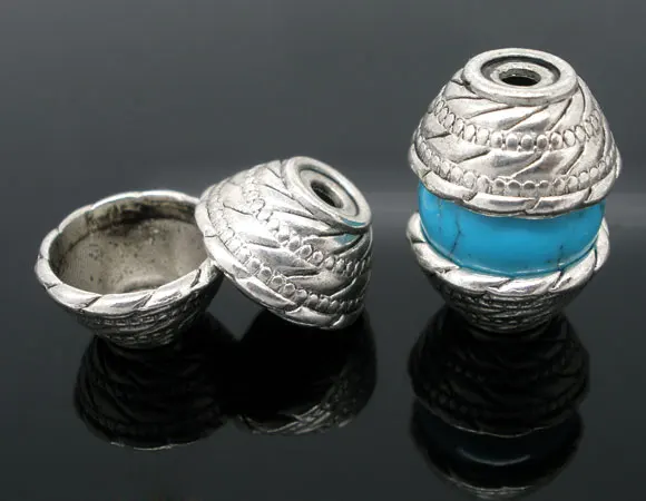 DoreenBeads Бусины Из Цинкового металлического сплава колпачки античный серебряный