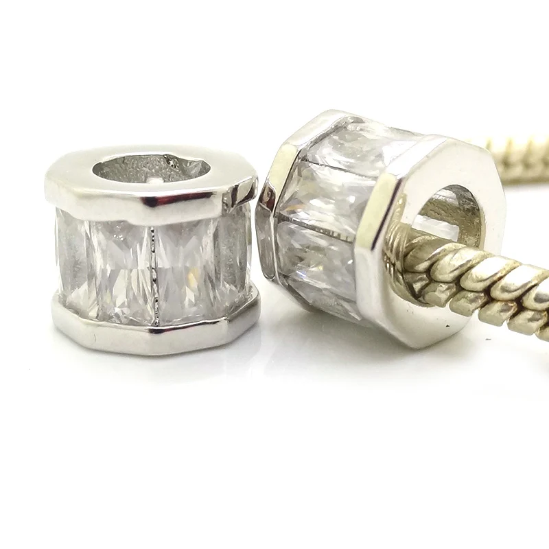 Европейские Бусины из розового золота с большим отверстием и микрозакрепкой