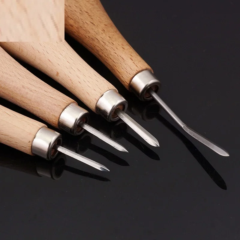 1 шт. высококачественный инструмент для штамповки кожи Новый DIY деревянная ручка