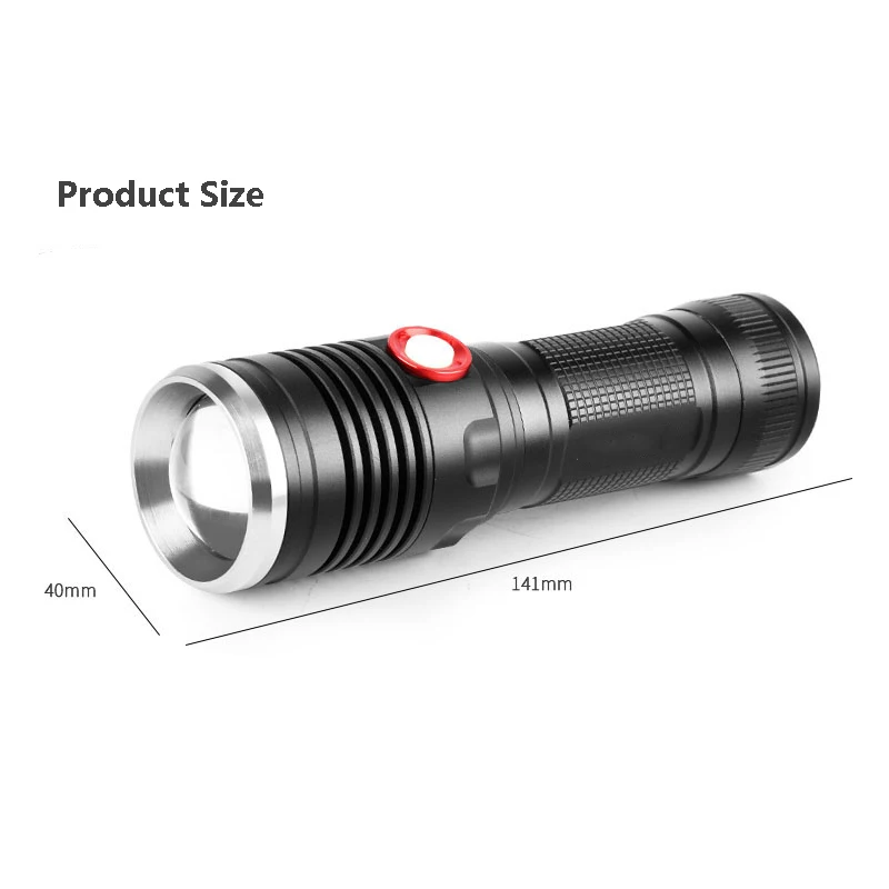Светодиодный фонарик Cree XM L2 Super xml t6 Перезаряжаемый USB 18650 или 26650 для наружного