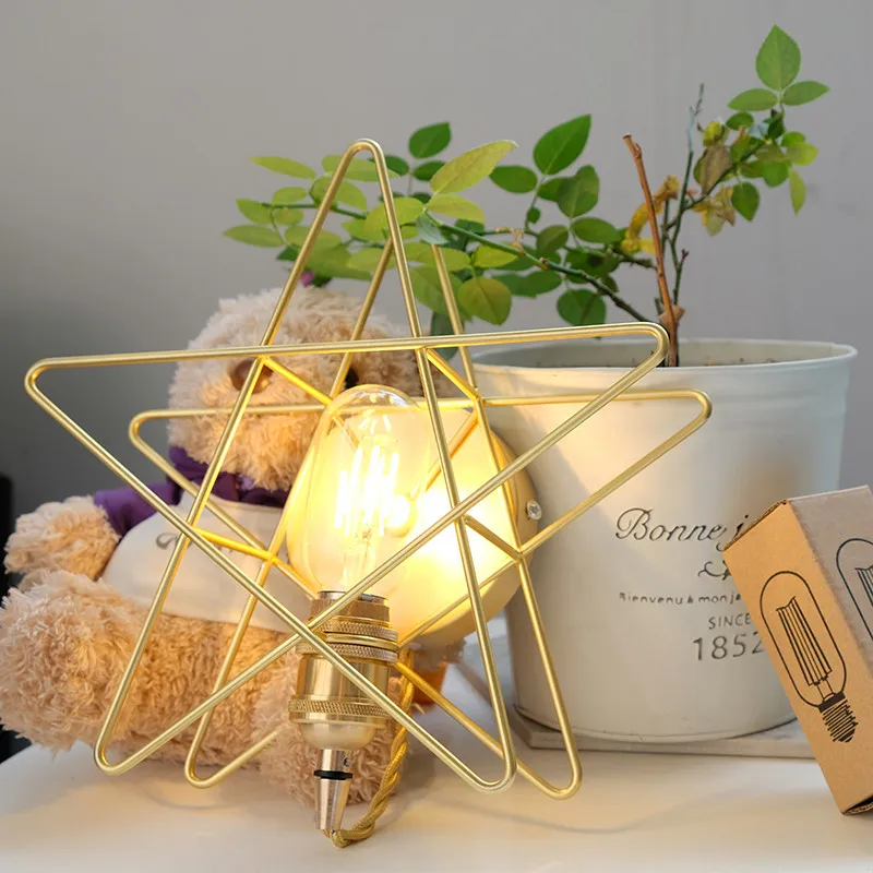 Nodern дизайн Лофт настенный светильник железная латунь звезды бра освещение