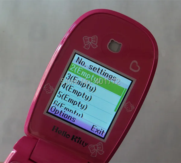 2 батареи флип hello Kitty сотовые телефоны W88 Роскошная Музыка флэш-светильник мини девочка леди детский, для мобильного телефона H-mobile W88
