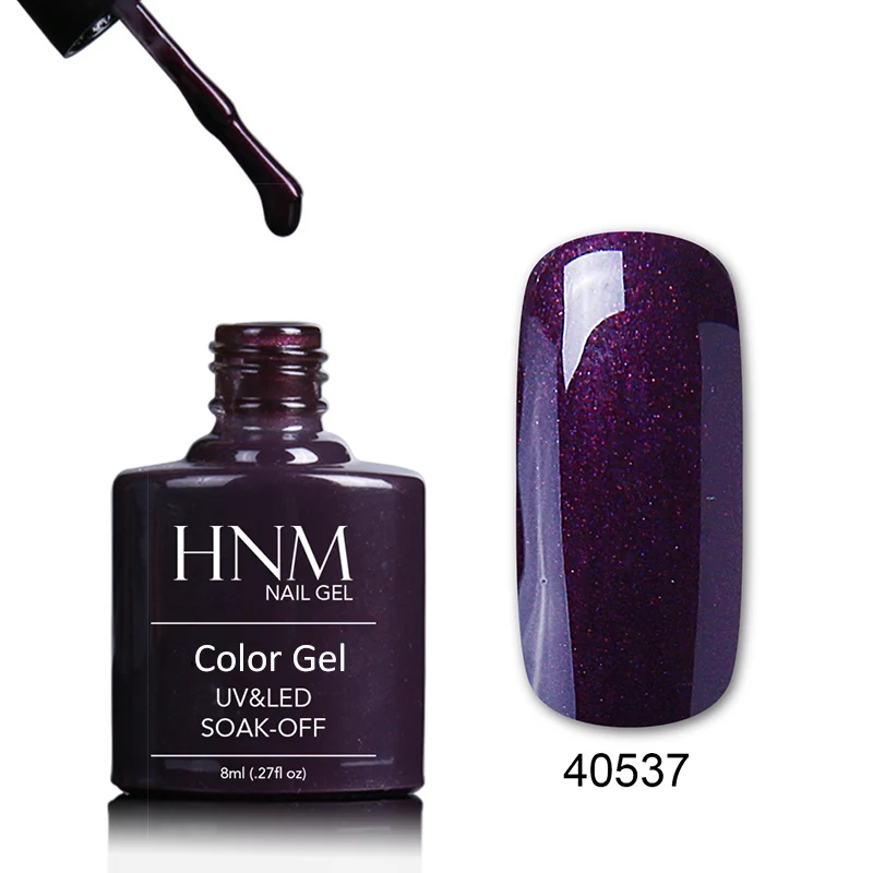 Pearl Dark Magenta HNM Гель-лак для ногтей, цветной флакон, 8 мл, телесный, розовый, красный, полуперманентный базовый топ, грунтовка, гибридный лак для тиснения - Цвет: Pearl Dark Magenta