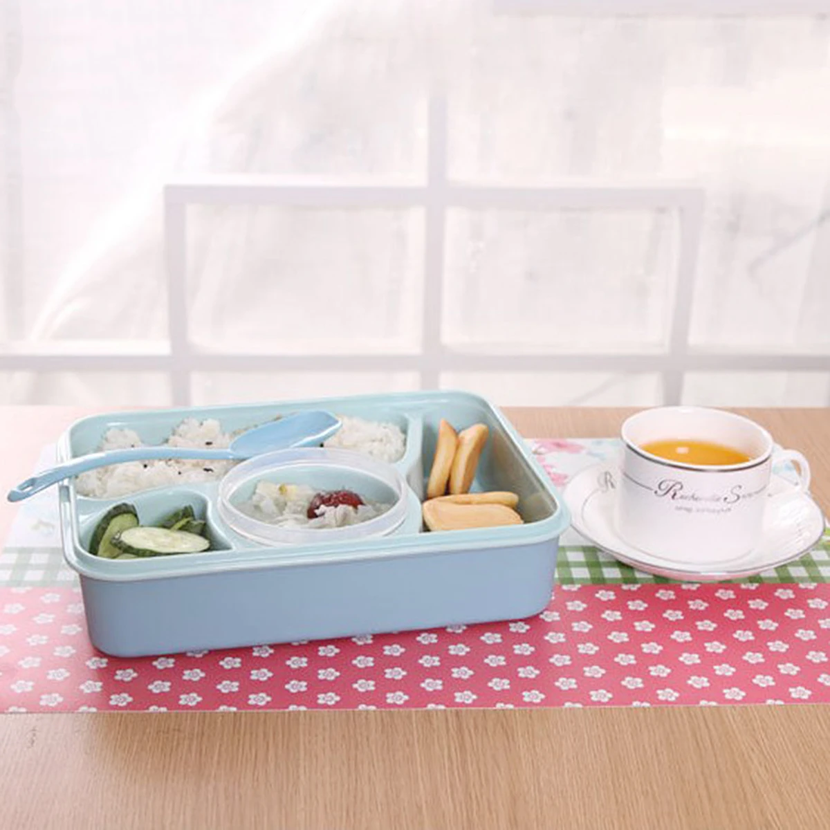 Детский Ланч-бокс Bento портативная коробка для бенто школы синий розовый детская микроволновая печь пищевой контейнер Кухонный Контейнер для хранения Ланчбокс пищевой термос