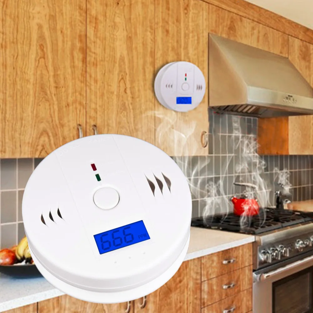 CO и детектор дыма 85DB цифровой светодиодный фонарь для подсветки угарного газа