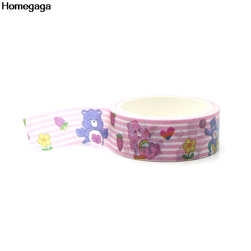 Homegaga Care Bears Мультфильм Дети Забавный васи diy Скрапбукинг клейкая бумага Маскировочная лента печатные узоры наклейки D1973