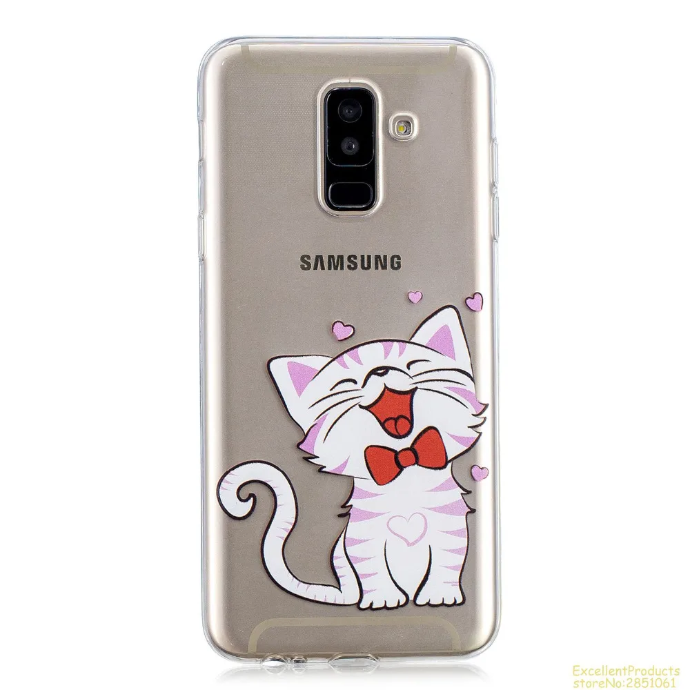 Силиконовый чехол для телефона samsung A6 плюс 2018 fundas hoesje Красивый Веселый мультяшный
