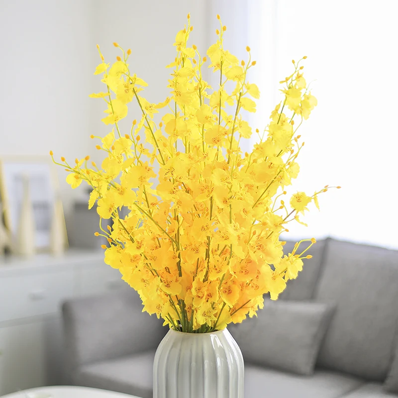 Erxiaobao 5 шт./лот желтые искусственные цветы Oncidium розовые фиолетовые шелковые