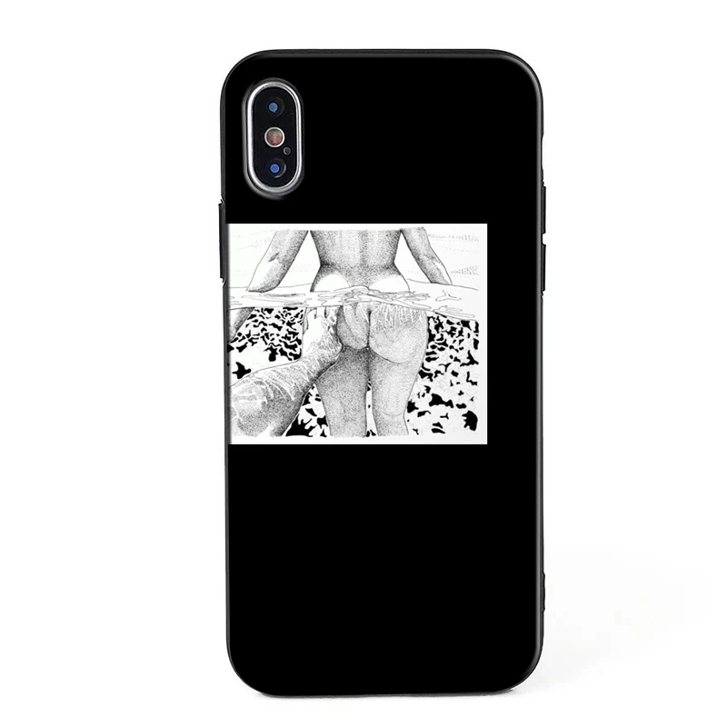 Мягкий чехол для телефона из ТПУ iPhone 6S 5 черный простой силиконовый накладка с