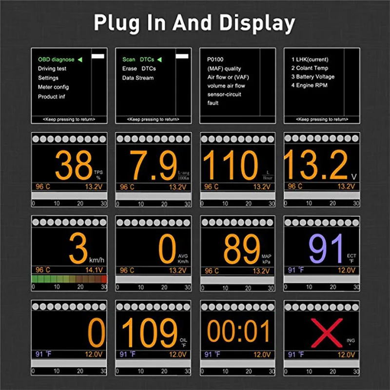 AUTOOL X60 дисплей на голову Hud Obd2 Ii автомобильный считыватель кода двигателя Цифровой измеритель компьютерный Автомобильный спидометр автоматический диагностический инструмент