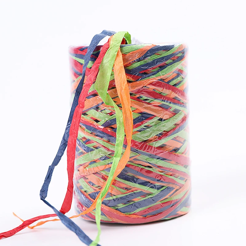 80 м/рулон цветная бумажная веревочная лента рафия декоративные шнуры для