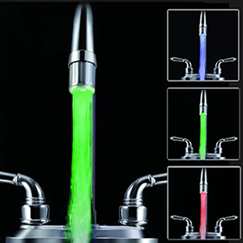 

Kitchen Faucet Water Tap LEDLight Temperature Control luminous Glow Shower Bathroom Faucets Bathroom Attachment